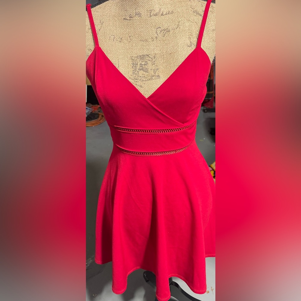 Jun & Ivy Red Sleeveless Mini Dress